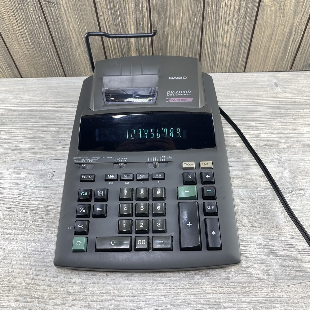 Casio DR-250HD Electronic 2 Color Printing Calculator  Tax & Exchange